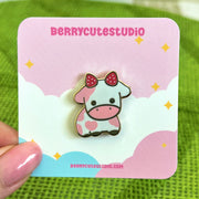 Mini Strawberry Cow Pin