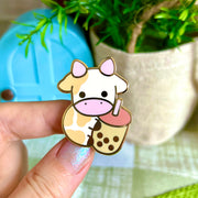 Boba Cow Enamel Pin